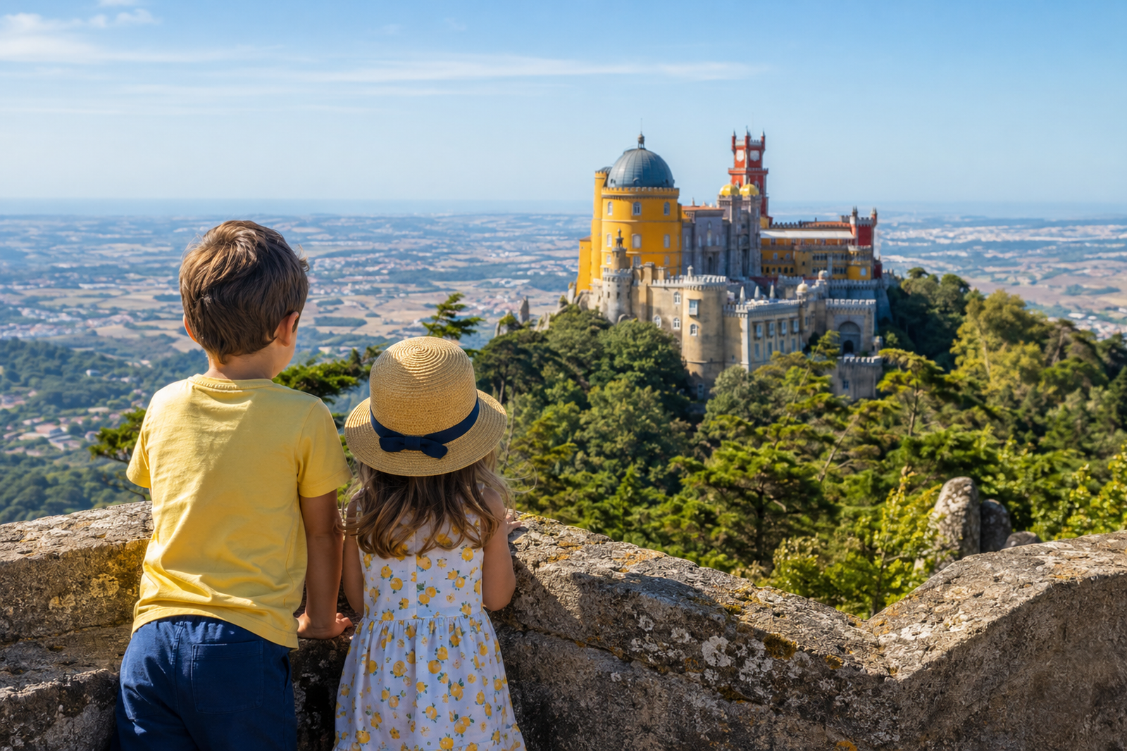 Visiting Pena Palace in Sintra with children